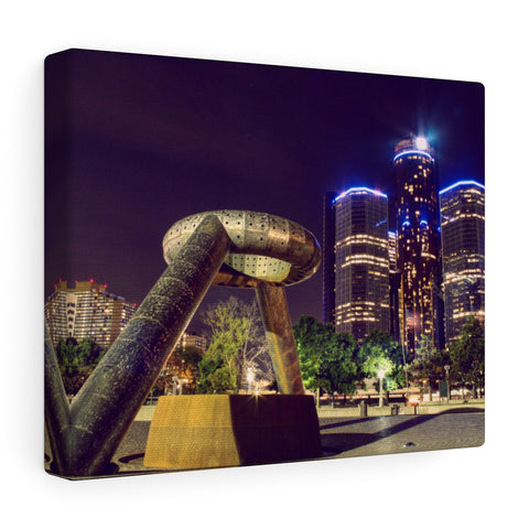Detroit Hart Plaza Premium Wall Canvas