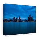 Detroit River Night View Premium Wall Canvas