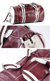 Vintage Style Gym Bag maroon different angles