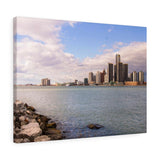 Detroit River View Daytime Premium Wall Canvas
