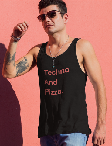 Techno And Pizza Tank Top
