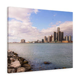 Detroit River View Daytime Premium Wall Canvas